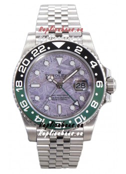 Rolex GMT Masters II 126720 Cal.3285 Pink Meteorite Dial 904L Steel in Jubilee Strap Swiss Replica