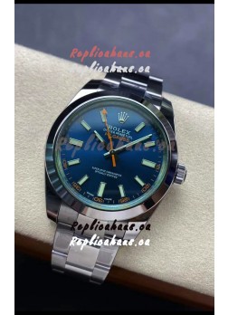 Rolex Milgauss 116400M Swiss Watch with BLUE Dial - Ultimate 904L Steel Watch