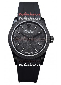 Rolex Milgauss DiW Black Carbon Casing Watch - ETA2836 Automatic Movement in Black Strap 
