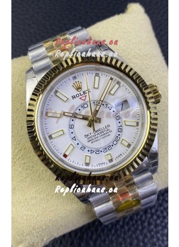 Rolex Sky-Dweller REF# M336933 White Dial Watch in Yellow Gold 904L Steel Case 1:1 Mirror Replica