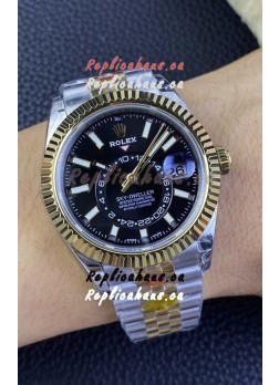 Rolex Sky-Dweller REF# M336933 Black Dial Watch in Yellow Gold 904L Steel Case 1:1 Mirror Replica