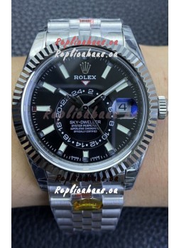 Rolex Sky-Dweller REF# M326934 Black Dial Watch in 904L Steel Case 1:1 Mirror Replica