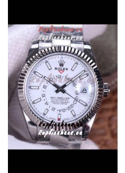 Rolex Sky-Dweller REF# M326934 White Dial Watch in 904L Steel Case 1:1 Mirror Replica