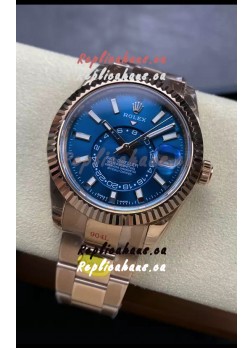 Rolex Sky-Dweller REF# 336935 Blue Dial Watch in Rose Gold 904L Steel Case 1:1 Mirror Replica
