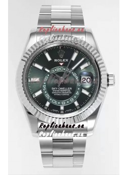 Rolex Sky-Dweller REF #m336934 Green Dial Watch in 904L Steel Case - Super Clone Watch