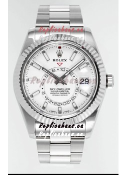 Rolex Sky-Dweller REF #m336934 White Dial Watch in 904L Steel Case - Super Clone Watch
