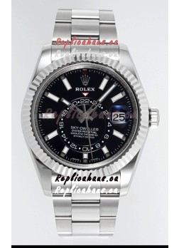 Rolex Sky-Dweller REF #m336934 Black Dial Watch in 904L Steel Case - Super Clone Watch