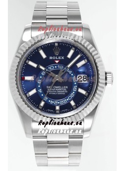 Rolex Sky-Dweller REF #m336934 Blue Dial Watch in 904L Steel Case - Super Clone Watch