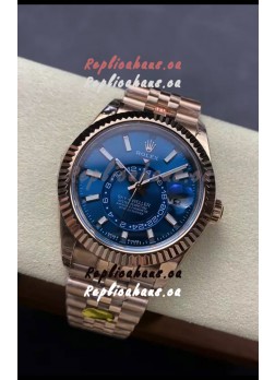 Rolex Sky-Dweller REF# 336935 Blue Dial Watch in Rose Gold 904L Steel Case 1:1 Mirror Replica