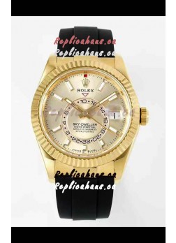 Rolex Sky-Dweller REF# 336935 Gold Dial Watch in Yellow Gold 904L Steel Case 1:1 Mirror Replica