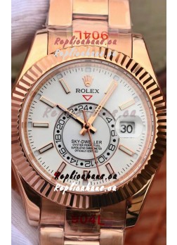 Rolex Sky-Dweller Everose Gold Oyster 42MM 1:1 Mirror Replica Watch 