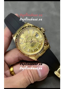 Rolex Sky-Dweller REF# M336235 Gold Dial Yellow Gold Watch in 904L Steel Case 1:1 Mirror Replica