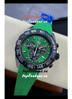 Tag Heuer F1 Edition Swiss Quartz Watch in Green Dial Stainless Steel Casing Rubber Strap