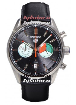 Tag Heuer Carrera Carrera Skipper 39 Chronograph Swiss Quartz Replica Watch Black Dial 