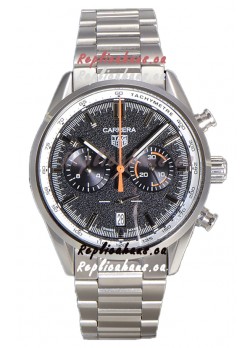Tag Heuer Carrera Chronograph 43 Swiss Quartz Replica Watch Grey Dial Steel Strap 