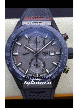 Tag Heuer Carrera Heuer 01 Swiss Replica Watch in Ceramic Casing - Grey Dial 