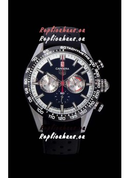 Tag Heuer Carrera Swiss Quartz Movement Replica Watch in Black Dial - Black Rubber Strap