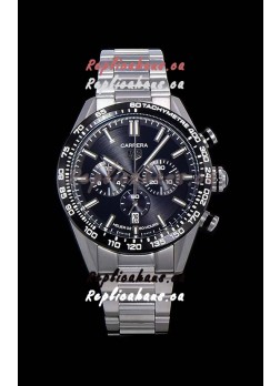 Tag Heuer Carrera Swiss Quartz Movement Replica Watch in Black Dial - Stainless Steel Strap