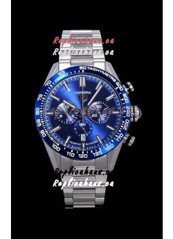 Tag Heuer Carrera Swiss Quartz Movement Replica Watch in Blue Dial - Stainless Steel Strap