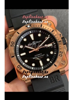 Bell & Ross BR03-92 Diver Rose Gold Swiss Replica Watch 1:1 Mirror Replica