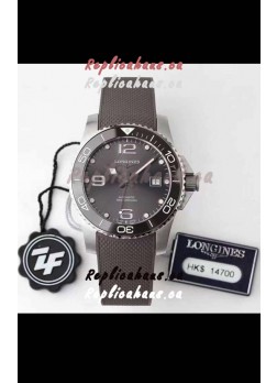 Longines HydroConquest 1:1 Mirror Swiss Replica Watch in Grey Dial Rubber Strap