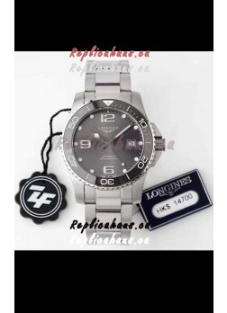 Longines HydroConquest 1:1 Mirror Swiss Replica Watch in Grey Dial Steel Strap