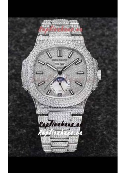 Patek Philippe Nautilus 5726A 1:1 Mirror Swiss Watch - Diamonds Casing/Dial