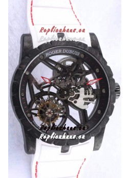 Roger Dubuis Excalibur Spider Flying Tourbillon Skeleton Carbon Casing 1:1 Mirror Swiss Watch