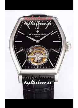 Vacheron Constantin Malte Tourbillon 1:1 Mirror Stainless Steel Swiss Replica Black Dial 