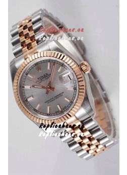 Rolex Datejust 31MM Cal.3135 Movement Swiss Replica Grey Dial Jubilee Strap - Ultimate 904L Steel Watch