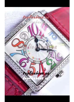 Franck Muller Master of Sqaure Ladies Quartz Replica Watch in Steel Case
