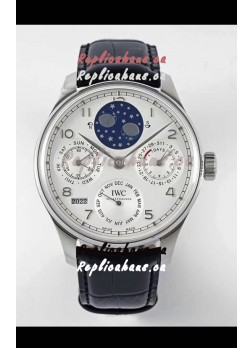 IWC Portuguese Perpetual Calendar Stainless Steel Swiss Replica Watch REF. IW503406