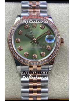 Rolex Datejust 278383 31MM Swiss Replica in 904L Steel in Green Dial - 1:1 Mirror Replica
