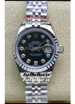 Rolex Datejust 279174 28MM Swiss Replica in 904L Steel in Black Dial - 1:1 Mirror Replica