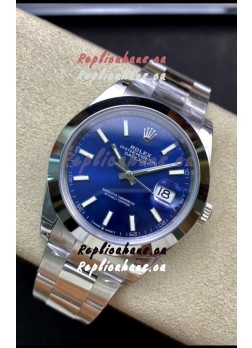 Rolex Datejust 126300 41MM Cal.3135 Swiss 1:1 Mirror Replica Watch in 904L Blue Dial