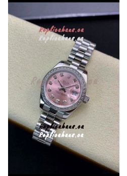 Rolex Datejust 279139 28MM Swiss Replica in 904L Steel in Pink Dial - 1:1 Mirror Replica