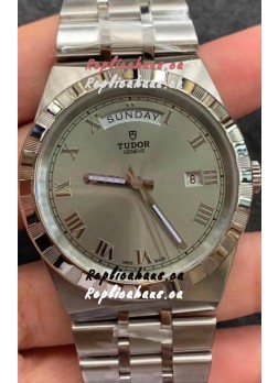 Tudor Royal Edition Watch - 1:1 Mirror Replica in Steel Casing - Grey Roman Dial
