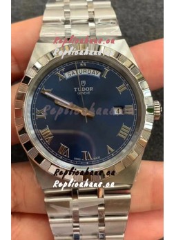 Tudor Royal Edition Watch - 1:1 Mirror Replica in Steel Casing - Blue Roman Dial