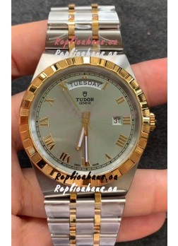 Tudor Royal Edition Watch - 1:1 Mirror Replica in Two Tone Casing - Grey Roman Dial