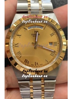 Tudor Royal Edition Watch - 1:1 Mirror Replica in Two Tone Casing - Gold Roman Dial