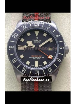 Tudor Pelagos FXD GMT Titanium Casing 1:1 Mirror Replica Black Dial in Green Nato Strap