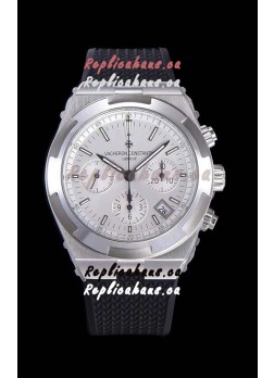 Vacheron Constantin Overseas Chronograph White Dial Swiss Replica Watch - Rubber Strap