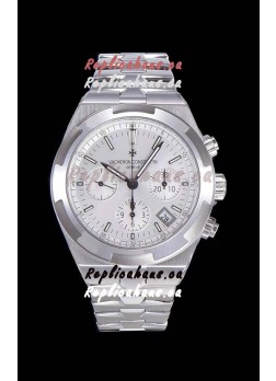 Vacheron Constantin Overseas Chronograph White Dial Swiss Replica Watch - Stainless Steel Strap