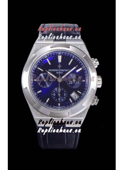 Vacheron Constantin Overseas Chronograph Blue Dial Swiss Replica Watch - Leather Strap