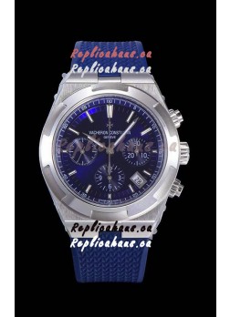 Vacheron Constantin Overseas Chronograph Blue Dial Swiss Replica Watch - Rubber Strap