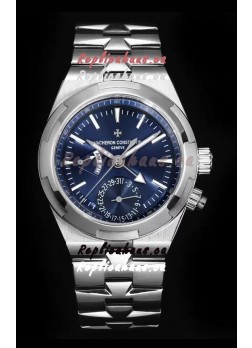 Vacheron Constantin Overseas Dual Time 1:1 Mirror Swiss Replica Watch in Blue Dial 