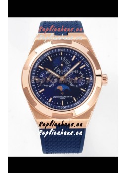 Vacheron Constantin Overseas Perpetual Calendar Ultra-Thin Blue Dial Rose Gold Casing Replica