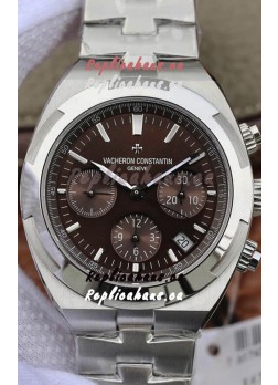 Vacheron Constantin Overseas Chronograph Brown Dial Swiss Replica Watch - Stainless Steel Strap