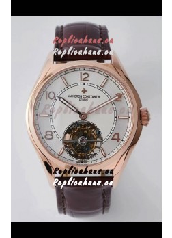 Vacheron Constantin Fiftysix Tourbillon Rose Gold Steel 1:1 Mriror Replica White Dial