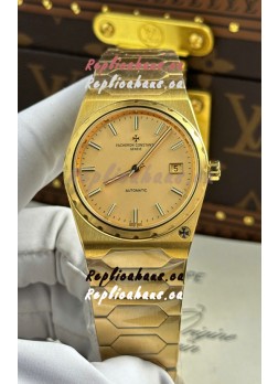 Vacheron Constantin Historiques 222 Super Clone 37MM Yellow Gold Watch in Gold Dial 